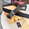 LV Men's Belt - Original Imported Woven Top-Layer Leather, Slim Design with Steel Hardware, Reversible Style, 3.8cm Width