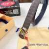 LV Men's Belt - Original Imported Woven Top-Layer Leather, New Style with Steel Hardware, Reversible Design