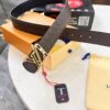 LV Men's Belt - Original Imported Woven Top-Layer Leather, New Style with Steel Hardware, Reversible Design