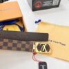 LV Men's Belt, New Style, Checkered Imported Fabric, Genuine Cowhide, Letter Hardware, 3.8cm Width