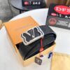 LV Men's Belt, Imported Genuine First-Layer Cowhide, Reversible Design, 3.8cm Width, High-Quality with NXP Anti-Counterfeit Chip