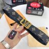 Arrival of Louis Vuitton LV Men's Belt, ZP Molded Design, Imported Genuine Original Print, Full-Grain Calfskin Leather, Precision Lettering Hardware, Reversible Double-Sided Use, 3.8cm Width