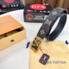 Arrival of Louis Vuitton LV Men's Belt, ZP Molded Design, Imported Genuine Original Print, Full-Grain Calfskin Leather, Precision Lettering Hardware, Reversible Double-Sided Use, 3.8cm Width
