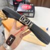Louis Vuitton Automatic Buckle Belt, Full-Grain Calfskin with Checkerboard Embossing, 3.5cm Width, Top-Quality Craftsmanship