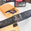 LV Men's Belt, ZP Molded New Style, Synchronized Classic Plaid Fabric, Genuine Cowhide Leather, Heavy-Duty Steel Buckle, 4.0cm Width