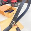 LV Men's Belt, ZP Molded New Style, Synchronized Classic Plaid Fabric, Genuine Cowhide Leather, Heavy-Duty Steel Buckle, 4.0cm Width