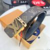 LV Men's Belt, New Arrival, ZP Molded, Matching Classic Check Fabric, Genuine Cowhide Leather, Heavy-Duty Stainless Steel Buckle, 4.0cm Width