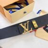 LV Men's Belt, Imported Genuine First-Layer Cowhide, Reversible Design, 3.8cm Width, Premium Quality with NXP Anti-Counterfeit Chip