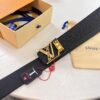 LV Men's Belt, Imported Genuine First-Layer Cowhide, Reversible Design, 3.8cm Width, Premium Quality with NXP Anti-Counterfeit Chip