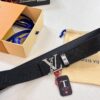 Louis Vuitton LV Men's Belt, 3.8cm Width, Genuine Top-Layer Cowhide, Reversible Design, Imported Original Factory Print, Precision Metal Hardware