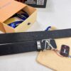 Louis Vuitton LV Men's Belt, 3.8cm Width, Genuine Top-Layer Cowhide, Reversible Design, Imported Original Factory Print, Precision Metal Hardware