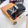 Louis Vuitton LV Men's Belt, 3.8cm Width, Genuine Top-Layer Cowhide, Reversible Design, Imported Original Factory Print, Precision Metal Hardware