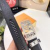 Louis Vuitton Automatic Buckle Belt, Full-Grain Imported Calfskin with Fine Grain Calf Leather, 3.5cm Width, Top-Quality Business Formal Belt