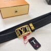 Louis Vuitton Automatic Buckle Belt, Premium Cowhide with Embossed Logo, 3.5cm Width, Top Quality Genuine Leather for Business Formal Wear