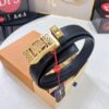Louis Vuitton Automatic Buckle Belt, Premium Cowhide with Embossed Logo, 3.5cm Width, Top Quality Genuine Leather for Business Formal Wear