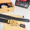 Louis Vuitton Automatic Buckle Belt, Top-Quality Genuine Leather, Imported Grain Leather with Fine-Grain Calfskin, 3.5cm Width, LV Stainless Steel Hardware
