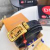 Louis Vuitton Automatic Buckle Belt, Top-Quality Genuine Leather, Imported Grain Leather with Fine-Grain Calfskin, 3.5cm Width, LV Stainless Steel Hardware