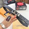 Louis Vuitton Automatic Buckle Belt, Top-Quality Genuine Leather, 3.5cm Width, Imported Grain Leather with Fine-Grained Calfskin, Smooth Slide Mechanism