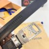 Louis Vuitton Automatic Buckle Belt, Top-Quality Genuine Leather, 3.5cm Width, Imported Grain Leather with Fine-Grained Calfskin, Smooth Slide Mechanism