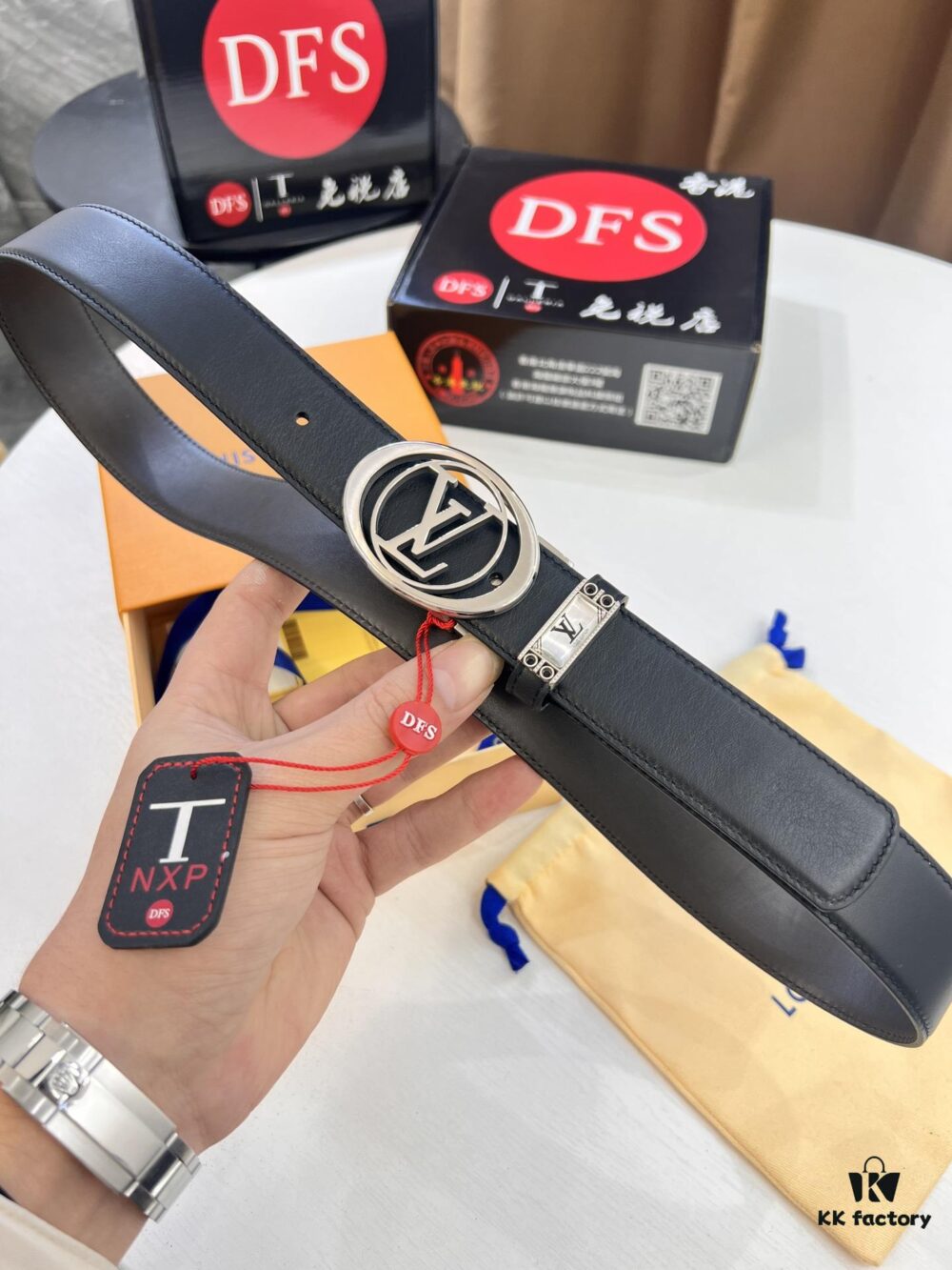 LV Men's Leather Belt, Top-Quality Business Formal Belt with Automatic Slide Buckle, 3.5 cm Width, Imported Cowhide