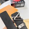 Top-Tier LV Louis Vuitton Belt - Genuine L-Logo Polished Stainless Steel Hardware, French Imported Cross-Grain Top-Layer Calfskin, 3.8cm Width, Original NXP RFID Anti-Counterfeit Chip (Hong Kong Duty-Free Exclusive Gift Box)