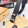 Top-Tier LV Louis Vuitton Belt - Genuine L-Logo Polished Stainless Steel Hardware, French Imported Cross-Grain Top-Layer Calfskin, 3.8cm Width, Original NXP RFID Anti-Counterfeit Chip (Hong Kong Duty-Free Exclusive Gift Box)