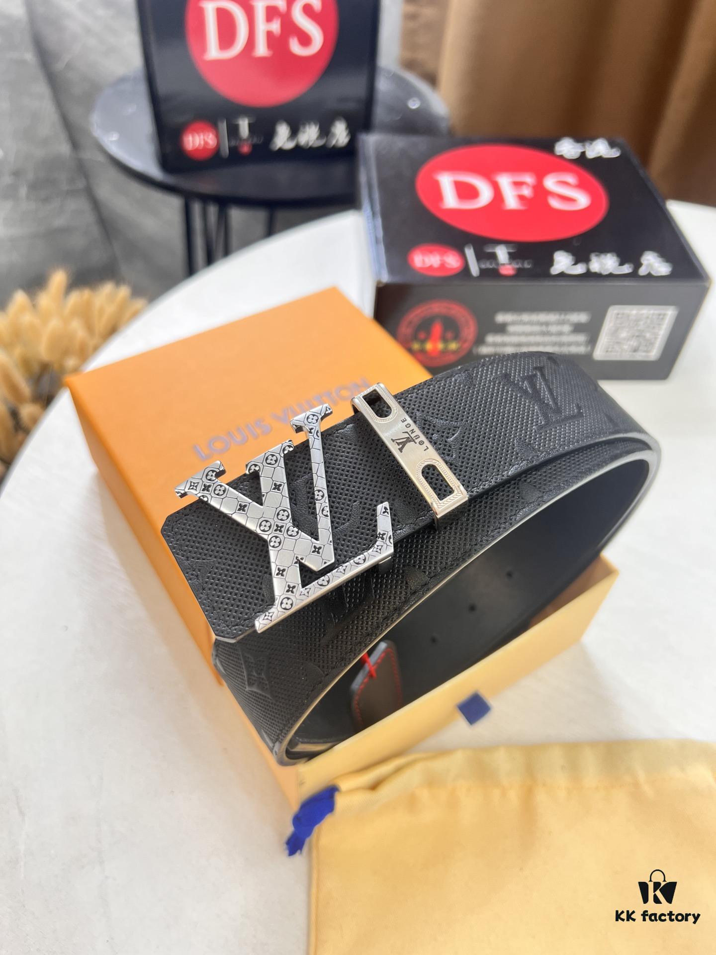 Louis Vuitton LV Men's Belt, 3.8cm Width, Full-Grain Cowhide Leather, Reversible Design, Premium Quality with NXP Anti-Counterfeit Chip