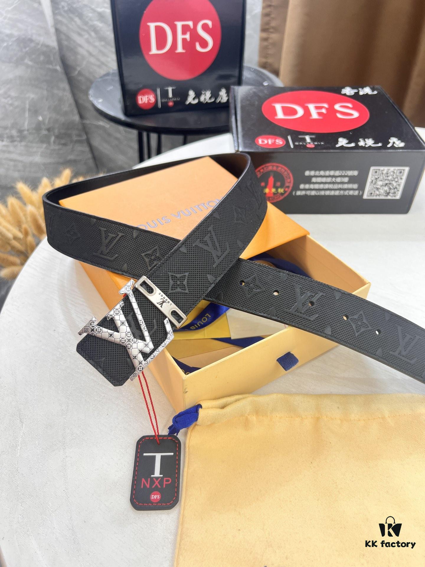 Louis Vuitton LV Men's Belt, 3.8cm Width, Full-Grain Cowhide Leather, Reversible Design, Premium Quality with NXP Anti-Counterfeit Chip