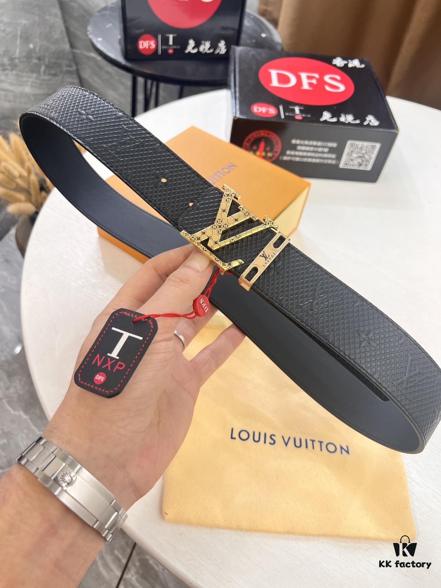 Arrival 🎺🎺 Real Photo, Louis Vuitton LV Men's Belt, ZP Mould Design, Imported Genuine Original Print, Top Grain Cowhide Leather, Precision Metal Letters, Double-Sided Usage, 3.8cm Width