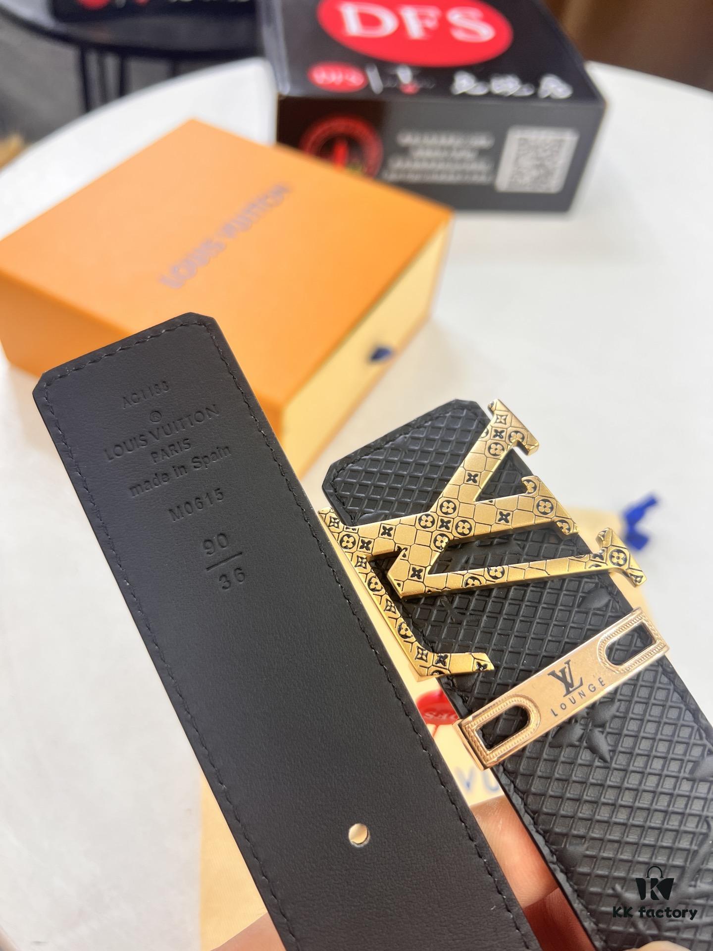 Arrival 🎺🎺 Real Photo, Louis Vuitton LV Men's Belt, ZP Mould Design, Imported Genuine Original Print, Top Grain Cowhide Leather, Precision Metal Letters, Double-Sided Usage, 3.8cm Width