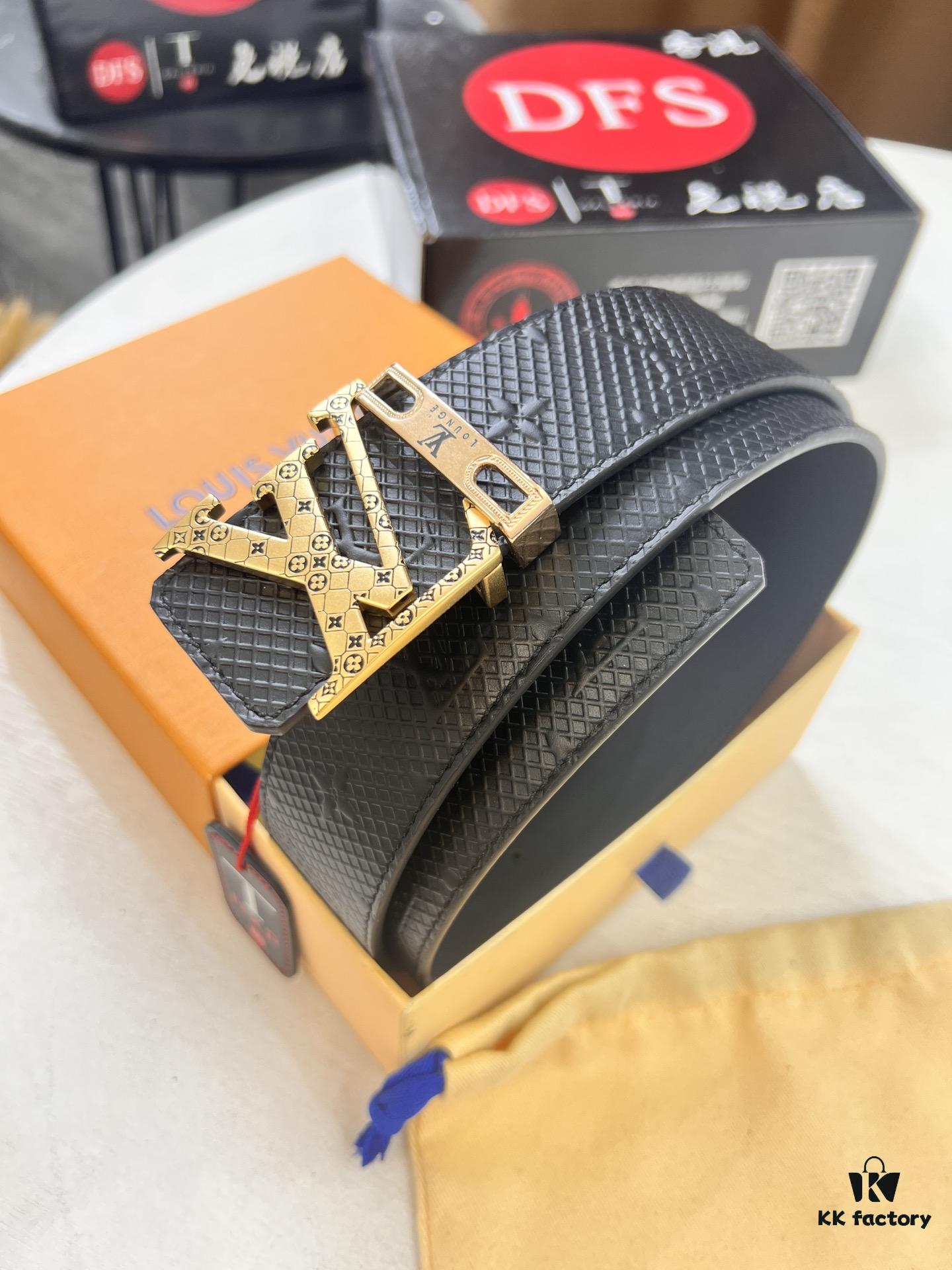 Arrival 🎺🎺 Real Photo, Louis Vuitton LV Men's Belt, ZP Mould Design, Imported Genuine Original Print, Top Grain Cowhide Leather, Precision Metal Letters, Double-Sided Usage, 3.8cm Width