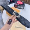 LV Men's Belt, New Arrival Monogram PVC Imported Fabric, Genuine Cowhide with Diamond-Paved Box Letter Hardware