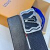Top-Tier LV Louis Vuitton L-Logo Polished Stainless Steel Buckle Belt - Genuine French Imported Embossed Calfskin, 3.8cm Width, with NXP Anti-Counterfeit Chip (Original Gift Box Included)