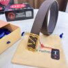 Top-Tier LV Louis Vuitton Belt - Genuine Mold L Letter Polished Stainless Steel Hardware, Inner Buckle Design, 3.8cm Width, Premium French Imported Embossed Cowhide Leather