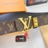 Louis Vuitton LV Belt, ZP Synchronized New Men's Belt with Monogram Imported Fabric, Full-Grain Cowhide, Reversible Design, Diamond-Paved Letter Hardware, 3.8cm Width