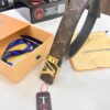 Louis Vuitton LV Belt, ZP Synchronized New Men's Belt with Monogram Imported Fabric, Full-Grain Cowhide, Reversible Design, Diamond-Paved Letter Hardware, 3.8cm Width