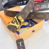 Louis Vuitton LV Belt, ZP Synchronized New Men's Belt with Monogram Imported Fabric, Full-Grain Cowhide, Reversible Design, Diamond-Paved Letter Hardware, 3.8cm Width