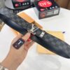 Louis Vuitton LV Belt, New Men's Leather Belt with Monogram Pattern, Imported Fabric, Reversible Design, Diamond-Paved Letters, 3.8cm Width