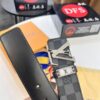 Louis Vuitton LV Belt, New Men's Leather Belt with Monogram Pattern, Imported Fabric, Reversible Design, Diamond-Paved Letters, 3.8cm Width