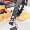 Louis Vuitton LV Belt, New Men's Leather Belt with Monogram Pattern, Imported Fabric, Reversible Design, Diamond-Paved Letters, 3.8cm Width