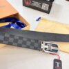 Shop Owner Recommended Louis Vuitton LV Belt, ZP Synchronized New Men's PVC Monogram Belt with Imported Fabric and Genuine Calfskin, 3.8cm Width