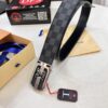 Shop Owner Recommended Louis Vuitton LV Belt, ZP Synchronized New Men's PVC Monogram Belt with Imported Fabric and Genuine Calfskin, 3.8cm Width