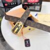 LV Men's Belt, New Arrival, Monogram PVC Imported Fabric, Full Grain Cowhide Leather, 3.8cm Width