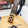 LV Men's Belt, New Arrival Louis Vuitton Monogram PVC Imported Fabric with Original Calfskin Leather, Diamond-Paved Letter Hardware, 3.8cm Width