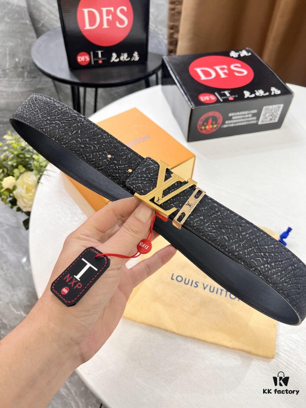 Top-Tier Belt - Original Factory Premium Hong Kong Duty-Free T Gift Box (NXP Hangtag with Verifiable Official Website RFID Chip)