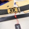 Louis Vuitton Automatic Buckle Belt, Top-Quality Genuine Leather, Imported Full-Grain Calfskin with Refined Grain Texture, 3.5 cm Width, Luxury Business Formal Accessory
