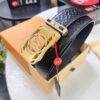 Louis Vuitton Automatic Buckle Belt, Top-Quality Genuine Leather, Imported Full-Grain Calfskin with Refined Grain Texture, 3.5 cm Width, Luxury Business Formal Accessory