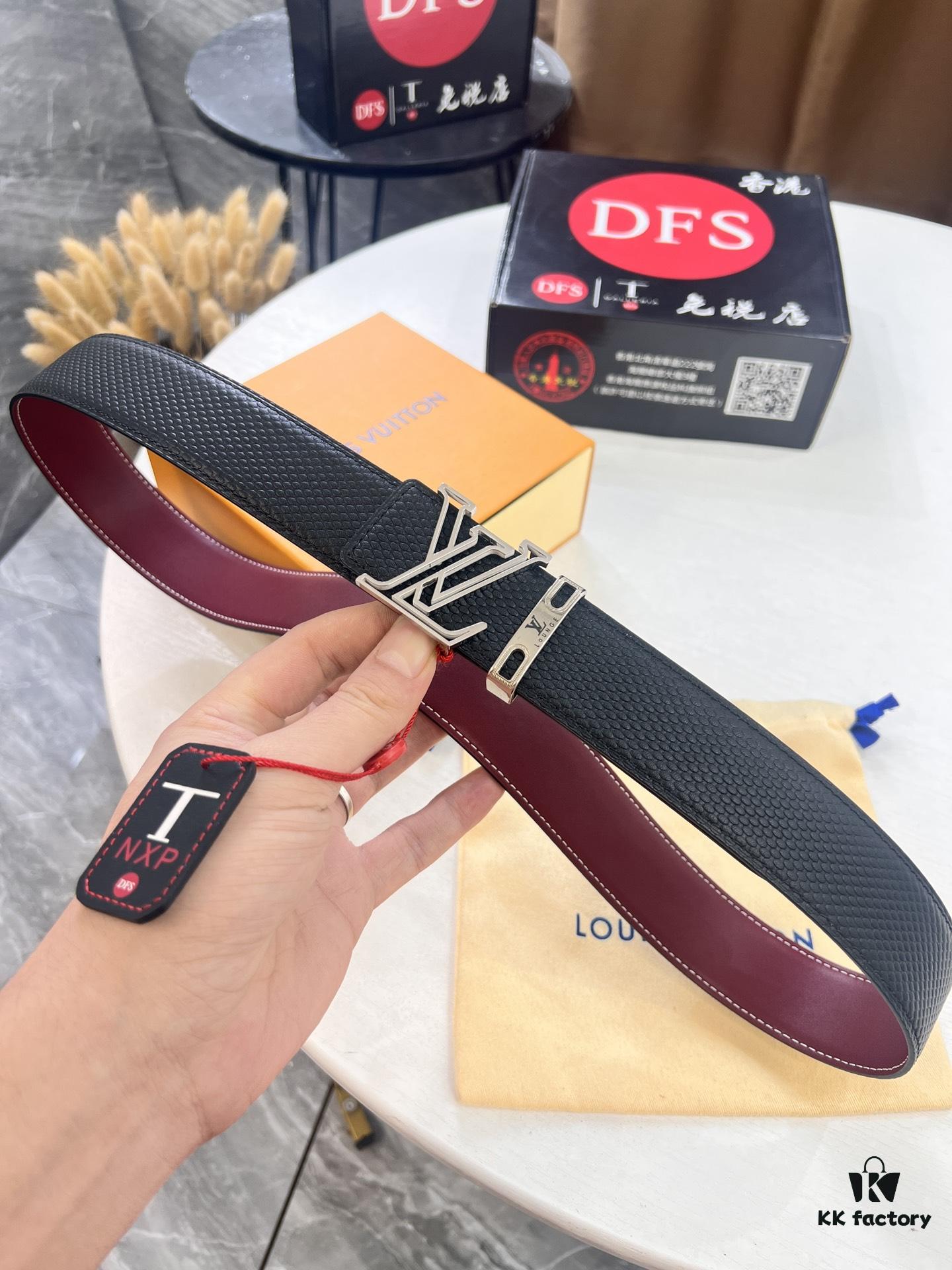 Top-Tier Louis Vuitton LV Belt - Genuine Embossed Full-Grain French Calfskin, 3.8cm Width, Steel Hardware, NXP RFID Chip Verified, Original Gift Box