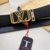 Louis Vuitton Automatic Buckle Belt, Top-Quality Genuine Leather, Imported Full-Grain Calfskin, 3.5 cm Width, LV Stainless Steel Hardware