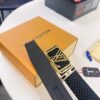 Louis Vuitton Automatic Buckle Belt, Top-Quality Genuine Leather, Imported Full-Grain Calfskin, 3.5 cm Width, LV Stainless Steel Hardware